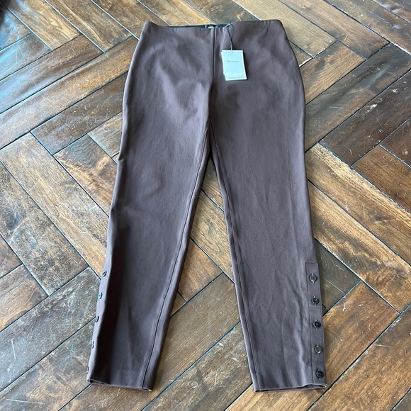 Theory Eco New Bistretch mocha button legging